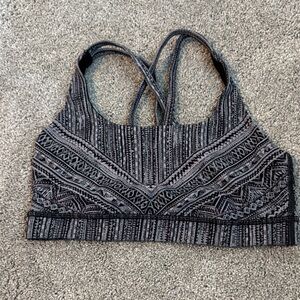 Lululemon Athletica Black and Gray Patterned Sports Bra